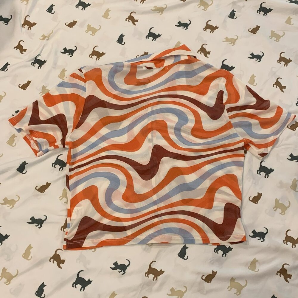 Sweet Rain Sheer Button Down Shirt - Picture 4 of 5